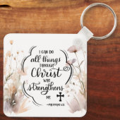 Philippianer 4:13 Alles durch die Christi-Bibel Schlüsselanhänger (Rückseite)
