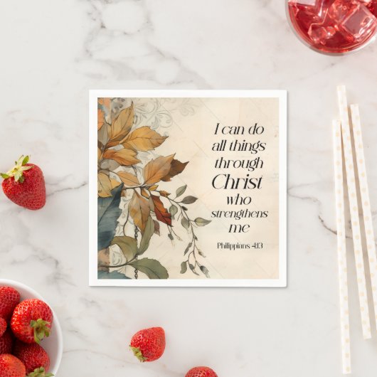 Philippianer 4:13 Alles durch die Christi-Bibel Serviette (Beispiel)