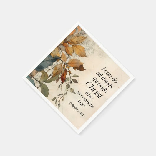 Philippianer 4:13 Alles durch die Christi-Bibel Serviette (Ecke)