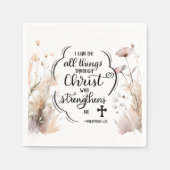 Philippianer 4:13 Alles durch die Christi-Bibel Serviette (Vorderseite)