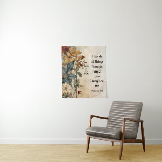 Philippianer 4:13 Alles durch die Christi-Bibel Wandteppich (Beispiel)