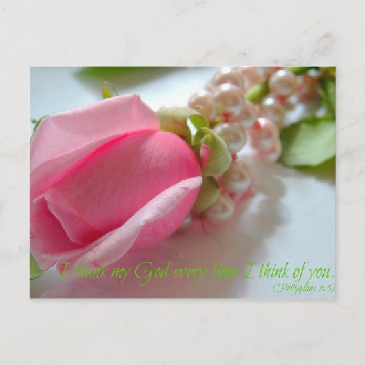 Philippianischer Bibelverse Ich danke meinem Gott Postkarte (Vorderseite)