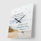 Philippians 1:6 GOD who has begun a good work Quadratische Wanduhr (Winkel)