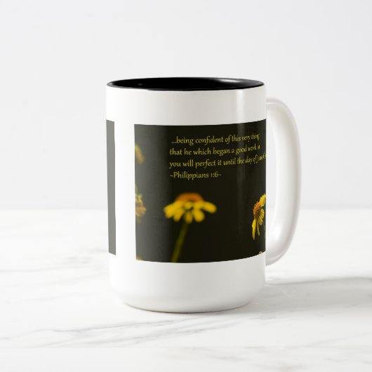 Philippians-1:6 Zweifarbige Tasse (VorderseiteRechts)