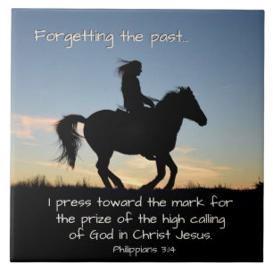 Philippians 3:13-14 I press toward the mark, Horse Fliese