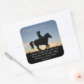 Philippians 3:13-14 I press toward the mark, Horse Quadratischer Aufkleber (Umschlag)