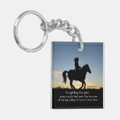 Philippians 3:13-14 I press toward the mark, Horse Schlüsselanhänger (Vorderseite links)