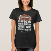 Philippians 413 I Can Do All Things Football Leopa T-Shirt (Vorderseite)