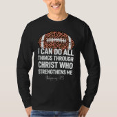 Philippians 413 I Can Do All Things Football Leopa T-Shirt (Vorderseite)