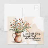 Philippians 4:13 Bible Verse Scripture Quote Postkarte (Vorne/Hinten)