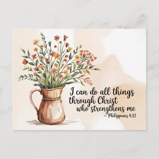 Philippians 4:13 Bible Verse Scripture Quote Postkarte (Vorderseite)