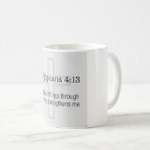 Philippians 4:13 Christian Coffee Mug Kaffeetasse (VorderseiteRechts)