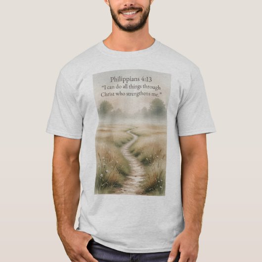 Philippians 4:13 Christian Men's Tee Shirt (Vorderseite)