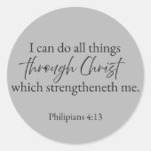 Philippians 4:13 Christian Sticker (Vorderseite)