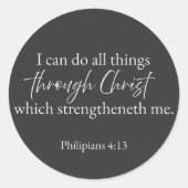 Philippians 4:13 Christian Sticker (Vorderseite)