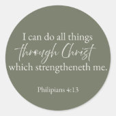 Philippians 4:13 Christian Sticker (Vorderseite)