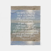 Philippians-4:13 Friedensbibel-Vers-Strand Fleecedecke (Vorderseite)