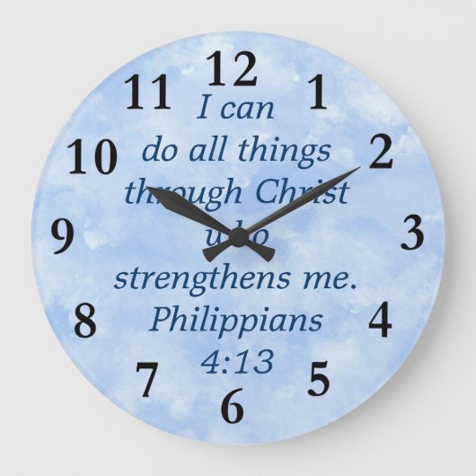 Philippians-4:13 Große Wanduhr (Vorderseite)