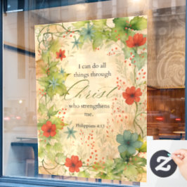 Philippians 4:13 I Can Do All Things Vintage Botan Fensteraufkleber