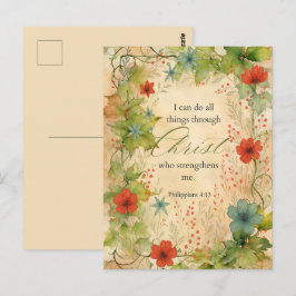 Philippians 4:13 I Can Do All Things Vintage Botan Postkarte