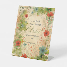 Philippians 4:13 I Can Do All Things Vintage Botan Sockelschild