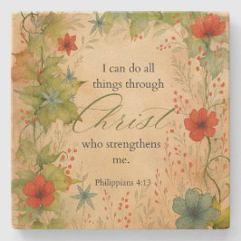 Philippians 4:13 I Can Do All Things Vintage Botan Steinuntersetzer