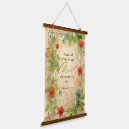 Philippians 4:13 I Can Do All Things Vintage Botan Wandteppich Mit Holzrahmen