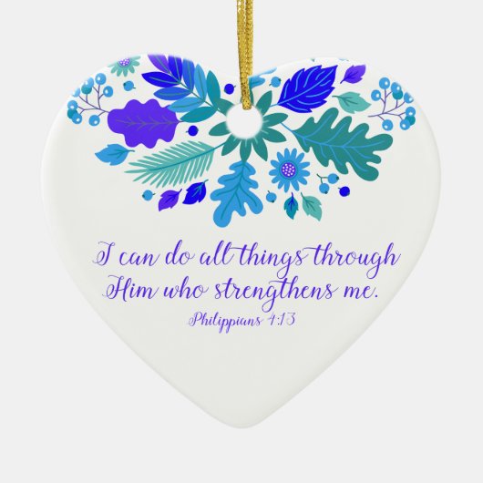 Philippians-4:13 - ich kann alle Sachen tun - Vers Keramik Ornament (Vorne)