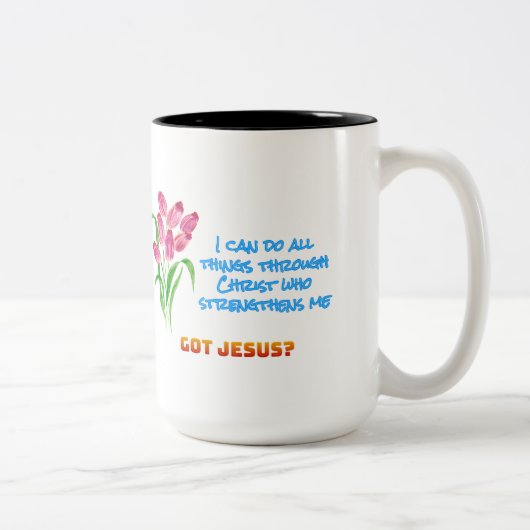 Philippians 4:13 Mug Zweifarbige Tasse (Rechts)