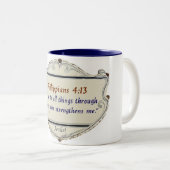 Philippians 4:13 Shield Coffee Mug Zweifarbige Tasse (VorderseiteRechts)