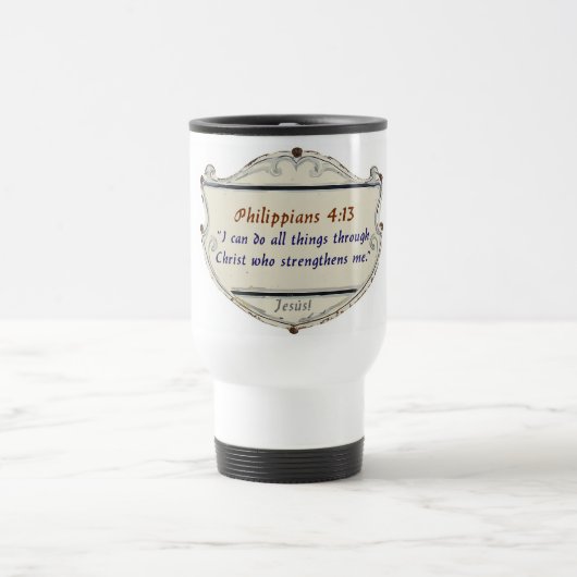 Philippians 4:13 Shield Travel Mug Reisebecher (Mittel)