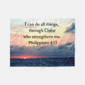 PHILIPPIANS 4:13 SONNENDESIGN FLEECEDECKE (Vorderseite (Horizontal))