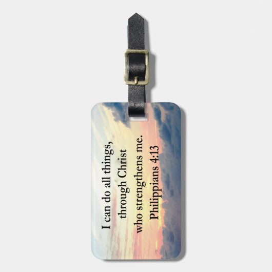 PHILIPPIANS 4:13 SONNENDESIGN GEPÄCKANHÄNGER (Vorderseite vertikal)