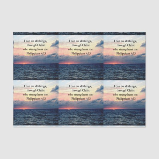 PHILIPPIANS 4:13 SONNENDESIGN SEIDENPAPIER (Vorderseite)