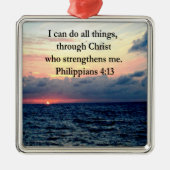 PHILIPPIANS 4:13 SONNENDESIGN SILBERNES ORNAMENT (Vorne)