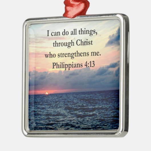 PHILIPPIANS 4:13 SONNENDESIGN SILBERNES ORNAMENT (Links)