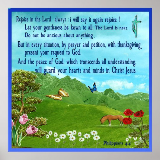 Philippians-4:4 Schriftsplakat Poster (Vorne)