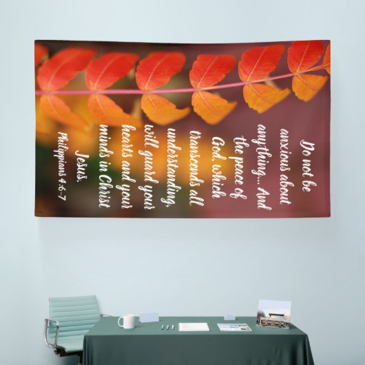 Philippians 4:6–7 Autumn Peace Scripture Design Banner (Messe)