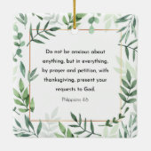 Philippians 4:6, Bibel Verse, Christianity, Keramikornament (Rückseite)