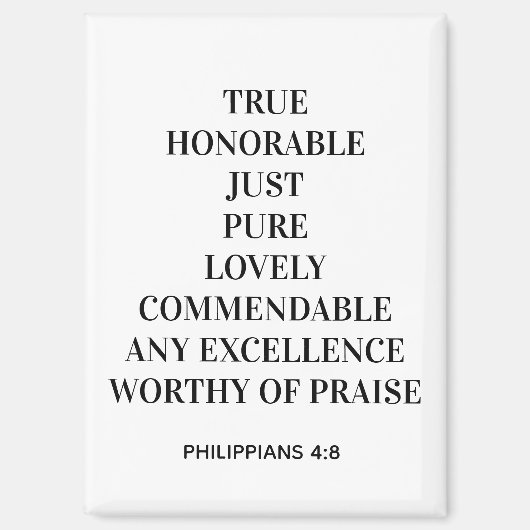 Philippians 4:8 Magnet (Vorderseite)