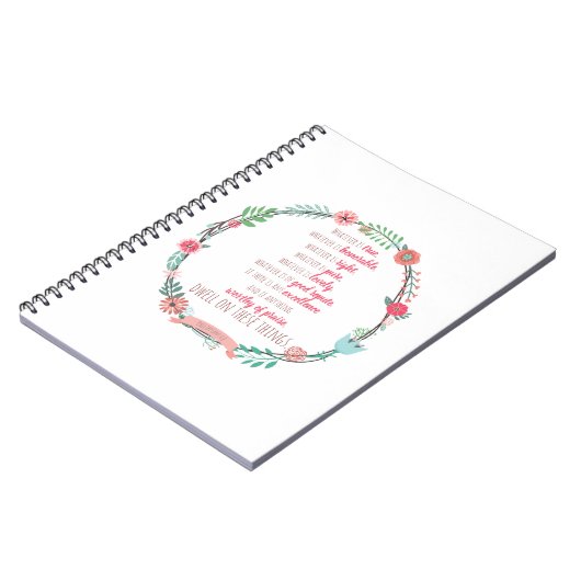 Philippians 4 8 notizblock (Linke Seite)