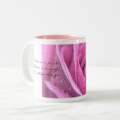 Philippians-4:8 Rosa-Rosen-Tasse Zweifarbige Tasse (Vorderseite Links)