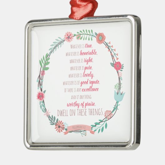 Philippians 4 8 silbernes ornament (Links)