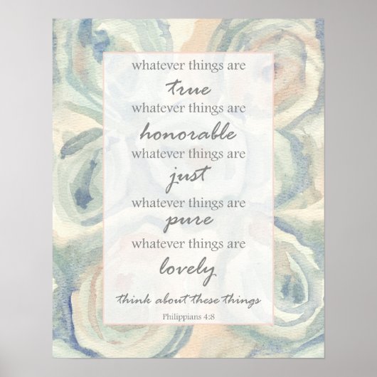 Philippians 4 8 Whatever Things Are True Oysters Poster (Vorne)