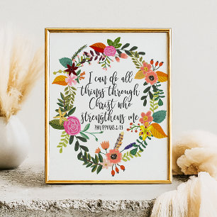 Philippians Bibelschrift Verse Feminine Floral Poster