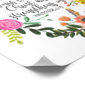 Philippians Bibelschrift Verse Feminine Floral Poster (Ecke)