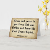Philippians Bible greeting Grace and peace to you Karte (Gelbe Blume)