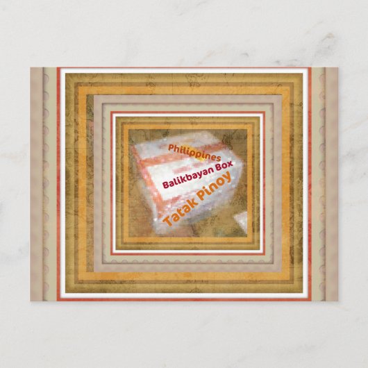 Philippine Balikbayan Box Design Postcard Postkarte (Vorderseite)