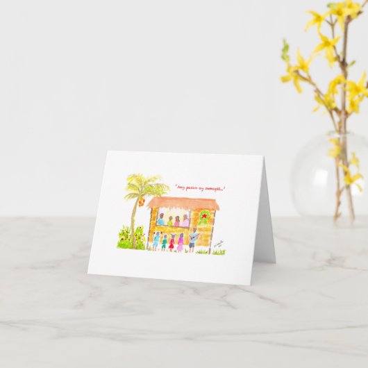 Philippine Caroling Christmas Card, Watercolor Karte (Gelbe Blume)