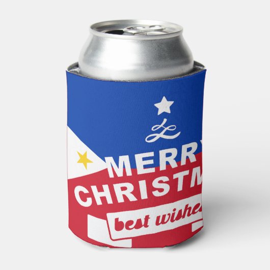 Philippine Flag Weihnachten: Frohe Weihnachten & B Dosenkühler (Kanne Vorderseite)